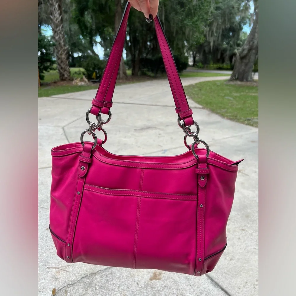 Coach Alexandra Purse Hot Pink EUC - Picture 3 of 5